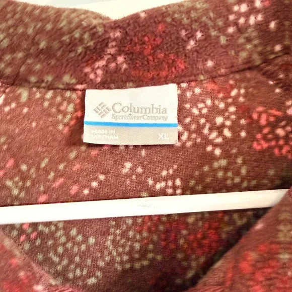 Columbia Printed Quarter Zip Fleece Pullover Womens XL - Picture 3 of 4